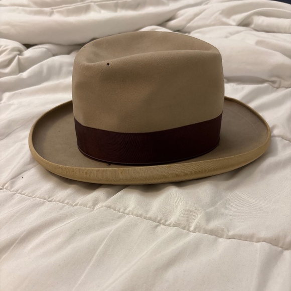 Vintage 1950’s Harry Levinson Courtney Royalten Tan and Brown Panama Hat Size 7 - Picture 2 of 6